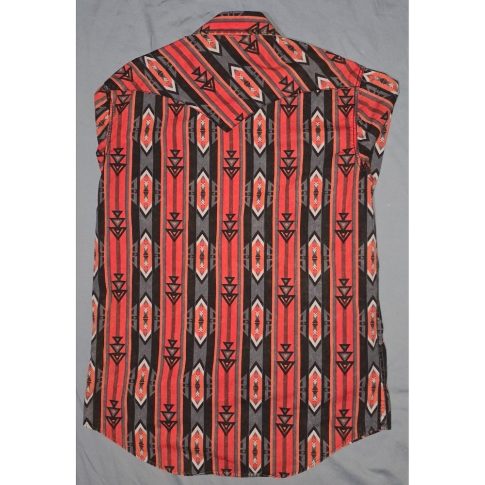 Rock and Roll Denim Long Sleeve Pearl Snap Shirt Men's L Aztec Cowboy Lot - Picture 5 of 8